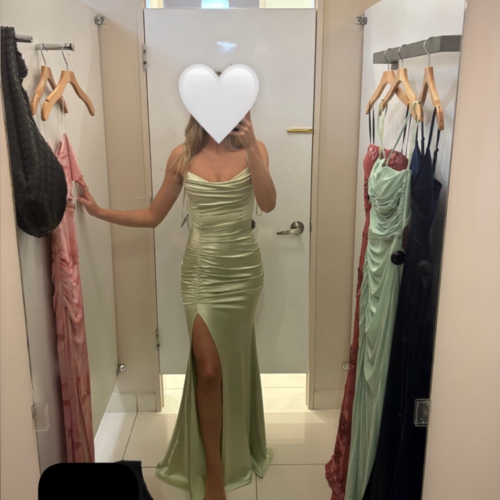 Windsor Sage Green Satin Maxi Dress